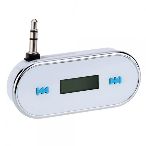 3.5mm Audio Car FM Transmitter for iPhone/iPad/iPod/Smartphone/MP3 White