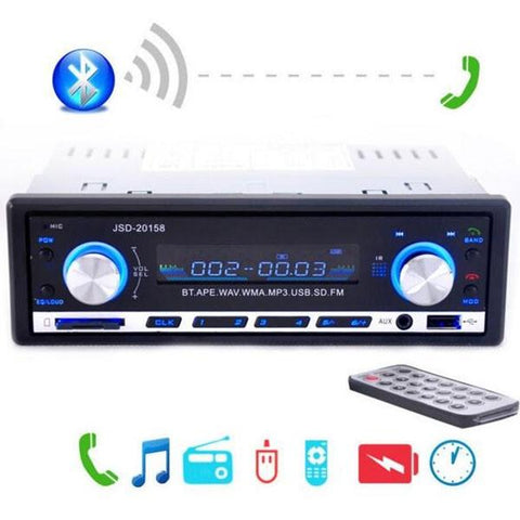 12V Car Stereo FM Radio MP3 Audio Player Support Bluetooth Phone with USB/SD MMC Port Car Electronics In-Dash 1 DIN