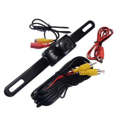 170 Degrees Wide Angle Waterproof Universal CCD High-definition Car License Plate Rear View Camera Black