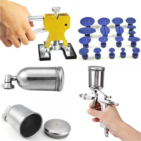 19pcs Professional Car Paintless Dent Repair Tools +Aluminum Alloy Spray Gun Painting Tool