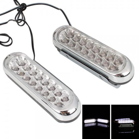28 LED Grille Universal Driving Daytime Running Light for Car/Truck White(Pair)
