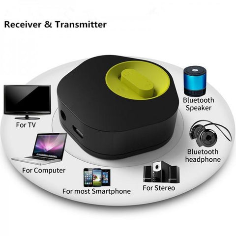 2-in-1 Bluetooth 3.5mm Receiver & Transmitter Adapter Black & Yellow