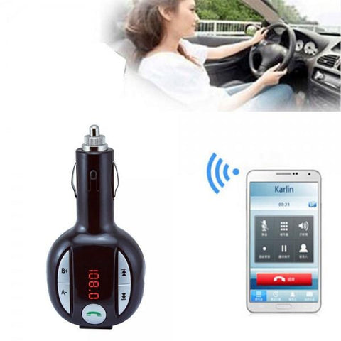 300E Wireless Hands-free Bluetooth FM Transmitter Car MP3 Player Black