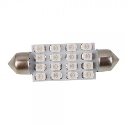 42mm 16 LED Interior Car Dome Festoon Light Bulbs Blue