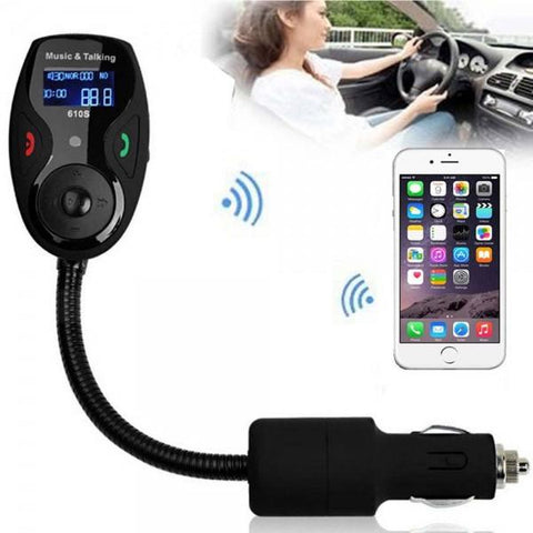 610S Wireless Bluetooth Handsfree Car Kit FM Transmitter Modulator MP3 Player Black