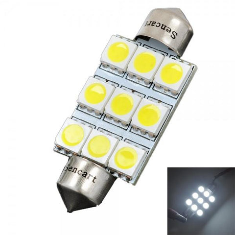 6500K 126LM 9 SMD LED White Light Bulb 42mm (DC 12V)
