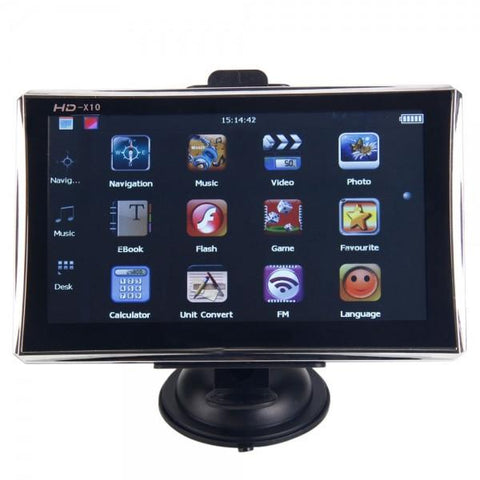 7" Frosted Touch Screen Car GPS Navigator with 4GB US & Canada & Mexico Map Black & Silver