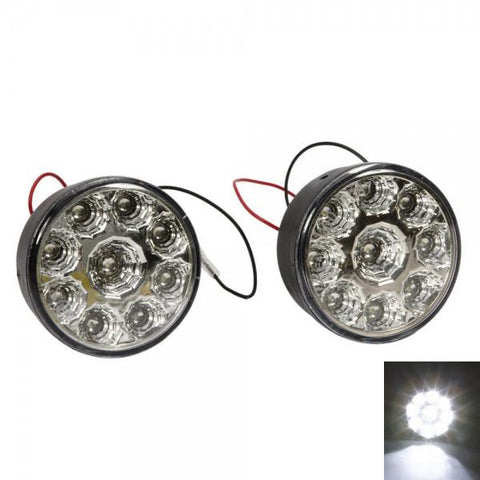9 SMD DC 12V 6000K LED Car Fog Lights White (Pair)