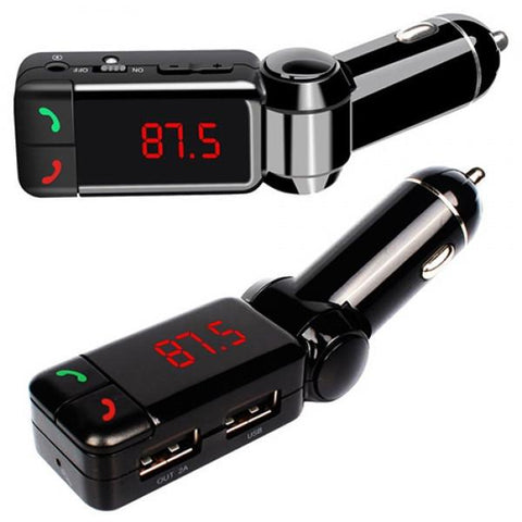 BC06 Car Bluetooth V2.1 + EDR Transmitter with FM & Hands-free & Dual USB Charger Black