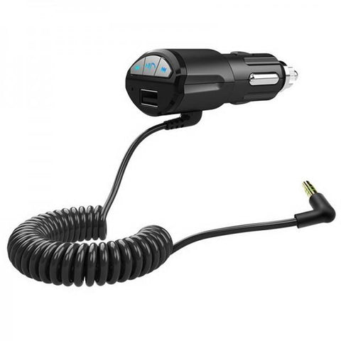 BC10 A2DP 3.5mm Car Handsfree Bluetooth AUX Stereo Audio Receiver Adapter USB Charger Black
