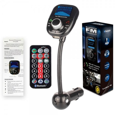 BT002 Car Handsfree Kit MP3 Bluetooth Player SD MMC USB FM Transmitter with Remote Control Black