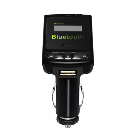 BT-750 Car Bluetooth MP3 Handsfree Kit Cigarette Lighter FM Transmitter with Remote Control Black