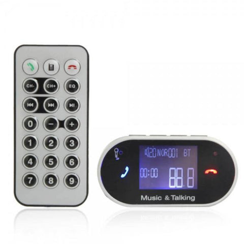 Bluetooth Car Kit MP3 Player FM Transmitter Modulator Remote USB SD for Phone Black