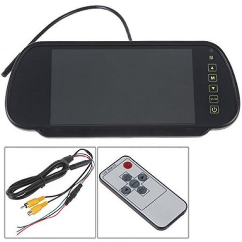 Dragonpad 7" TFT LCD Color 2 Video Input Car RearView Headrest Monitor DVD VCR Monitor With Remote and Stand Black