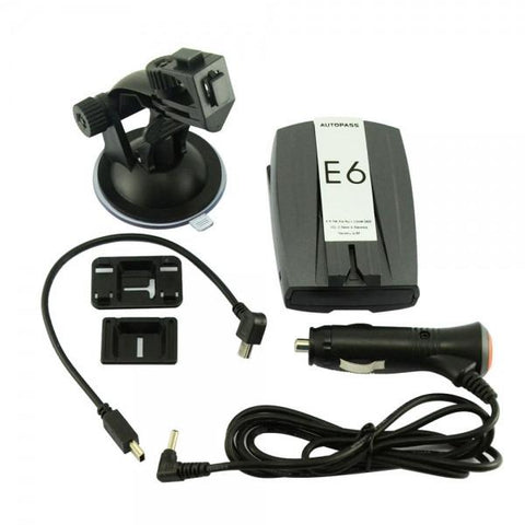 E6 2" LED GPS Navigator Car Radar Laser Detector with English Voice Alert Grey & Silver & Black