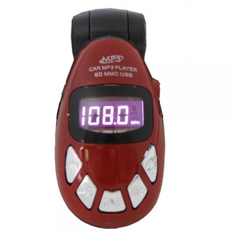 FM Transmitter Beetle Car MP3 Player Short Card with Remote Control without Package Red