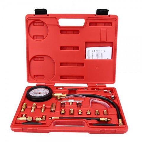 Fuel Injection Pump Pressure Tester Injector Pressure Gauge Gasoline Test Set Red