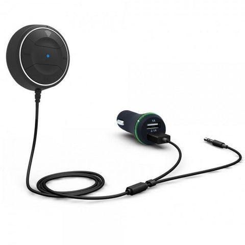 JRBC01 Bluetooth 4.0 Music Receiver 3.5mm Adapter AUX Speaker Handsfree Car Kit Black