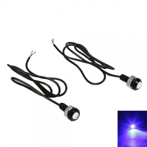 Metal DC 12V Car LED DRL Reversing / Backing-up Signal Light Blue Light (Pair)