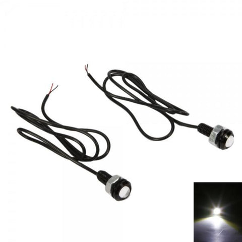 Metal DC 12V Car LED DRL Reversing / Backing-up Signal Light White Light (Pair)