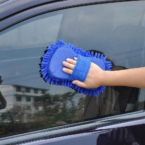 Microfiber Car Wash Glove Style Brush Random Color