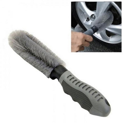 Motorcycle Car Washing Tire Brush Dust Cleaning Tool Gray