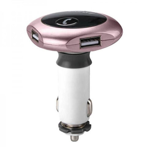 Q7 Bluetooth Car MP3 Player FM Transmitter 360 Degree Rotation Hands-free Car Kit with TF Card Slot for iPad Phone Rose Golden