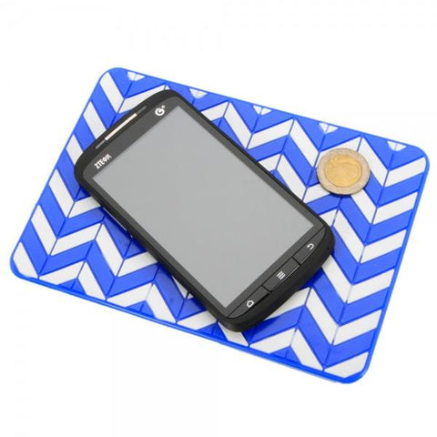 Silicone Stripe Pattern Car Mounted Refitting Anti-slip Pad Blue and White