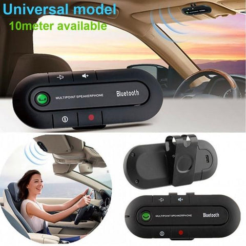 Ultra Slim Dual Standby Multi-point Car Bluetooth V4.1+EDR Hands-free Speaker Phone Black