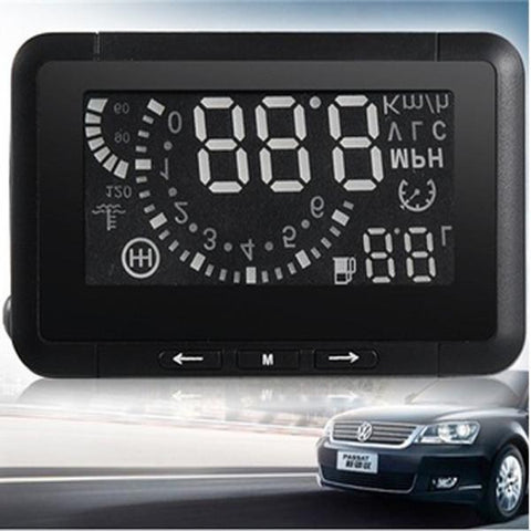 W01 2.3" OBD II Car Head-up Display (HUD) with Speed/Speed Limit/Voltage Display & Shift/Water Temperature Reminder & Overspeed Warning Black